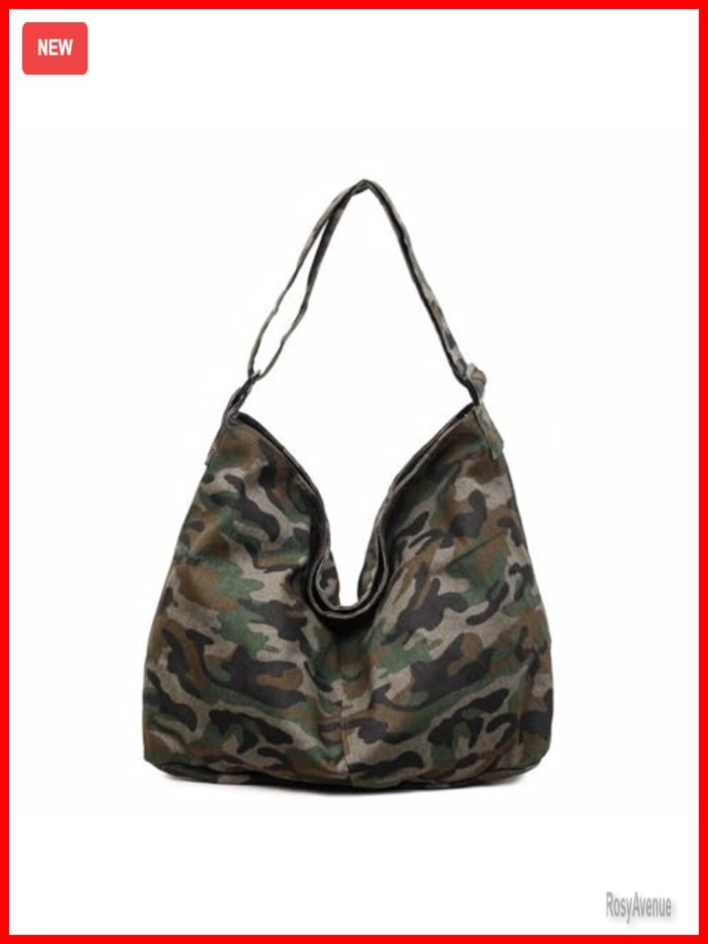 Canvas Crossbody Hobo Bag Large Adjustable Strap Zip Closure Messenger Tote